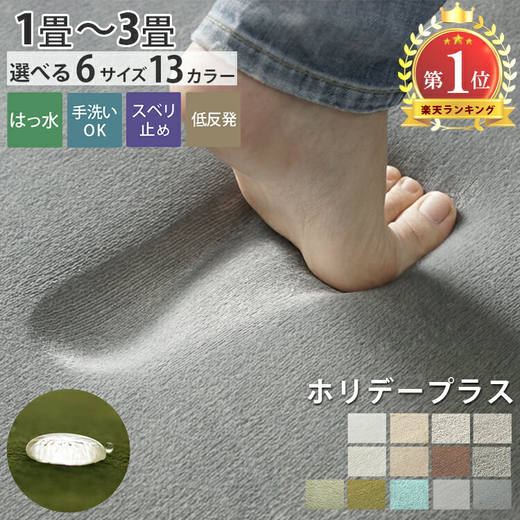 【全品P4倍★20日限定】 楽天1位 ラグ ラグマット はっ水 洗える カーペット 低反発 厚手 極厚 オールシーズン ラグカーペット 絨毯 ペット 小さめ 大きめ 北欧 オシャレ リビング 夏用 夏ラグ ふかふか ホリデープラス1畳 2畳 3畳