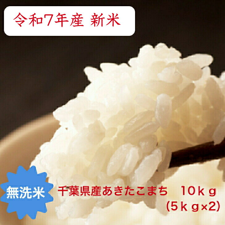 令和7年産 無洗米 あきたこまち 10kg(5kg×2）おいしい♪手間なし♪簡単♪ 千葉県産 本州・四国　送料無料【当店オススメ】【売れ筋】※九州・北海道発送不可※