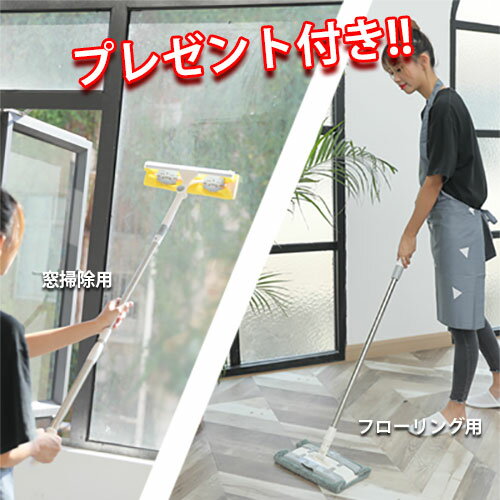 ブリッツが取り付けれるモップ【モップ大盛りセット】窓用にはレギュラーブリッツ6枚、フローリング用には厚手ブリッツ5枚付き！さらに「取替クロス8枚＋カーボンマイクロファイバー1枚」も付きます。おそうじファイト！宅配便送料無料です。