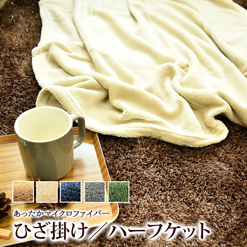 冷房対策 ブランケット ひざ掛け 約70×100cm ハーフケット 約100×140cm マイクロファイバー 無地 洗える 北欧 ひざかけ フランネル とってもECOな ひざ掛け