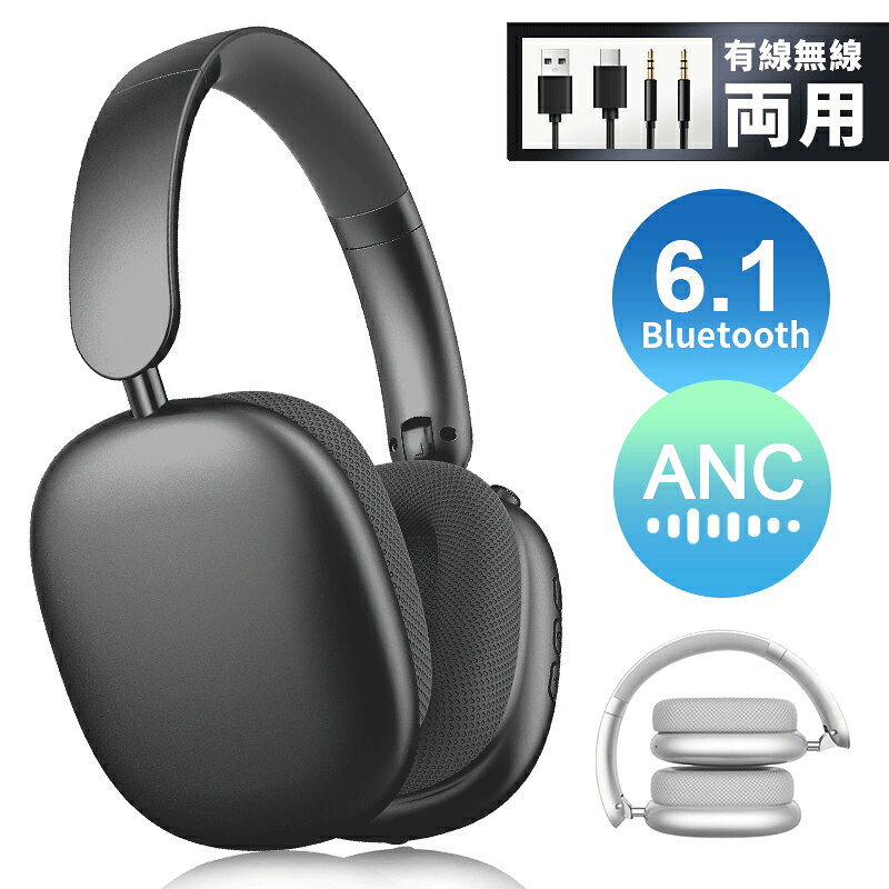 ワイヤレスヘッドホン イヤホン ヘッドセット Bluetooth6.1 超低遅延 wireless マイク内蔵 自動ペアリング ノイズキャンセリング クリア通話 オーディオケーブル付き 折りたたみ式 USB充電 最大20時間持続 収納便利 調節可能なバンド 高い遮音性【PL保険加入済み製品・安心】