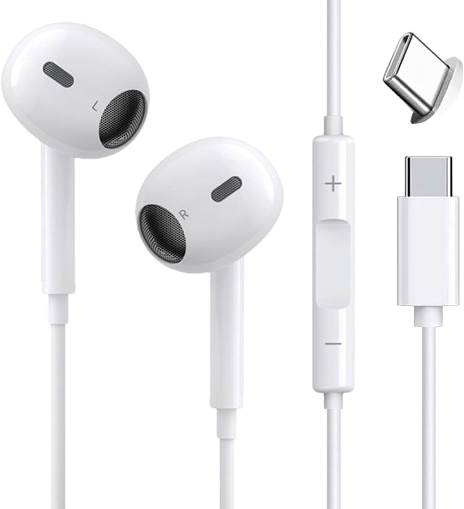 イヤホン タイプc 有線 イヤホン Type C イヤホン マイク付き通話可能 HIFI音質 音量調節 騒音低減 USB-Cインターフェース使用 iPhone17/16/15シリーズ対応