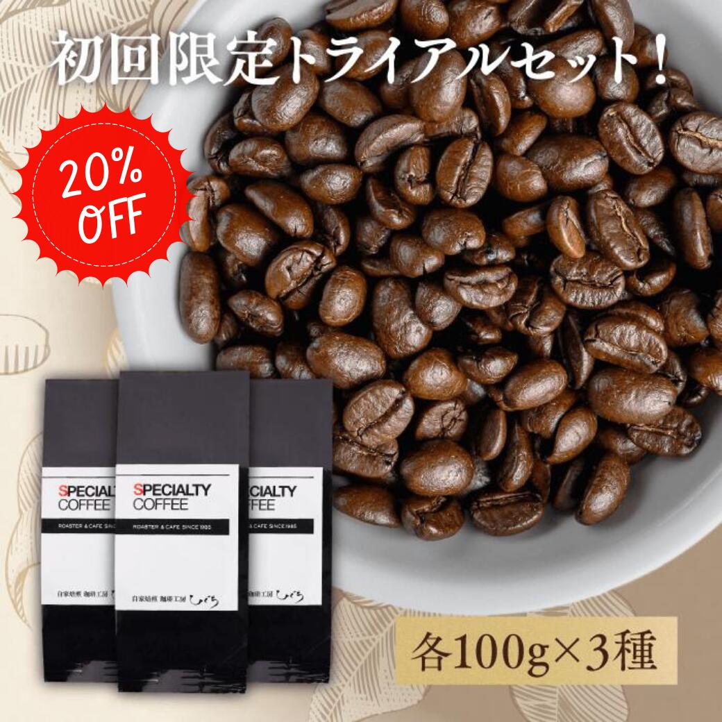 ＼最大2,000円OFFクーポン＆20％OFF！／ コーヒー豆 お試しセット 300g 100g×3種 飲み比べ 約30杯分 送料無料 自家焙煎 コーヒー 珈琲 豆 粉 焙煎士おすすめ トライアル 高品質 ドリップバッグ付 ギフト プレゼント おしゃれ 買い回り 父の日 詰め合わせ 専門店