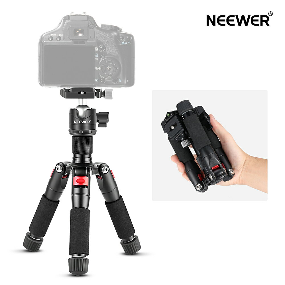 NEEWER 50cmポータブルトラベルミニ卓上三脚 アルミ合金製 デスクトップ三脚 360度ボールヘッド付き 1/4インチクイックシュープレート対応 DSLRカメラ・ビデオカメラ用 耐荷重5kg