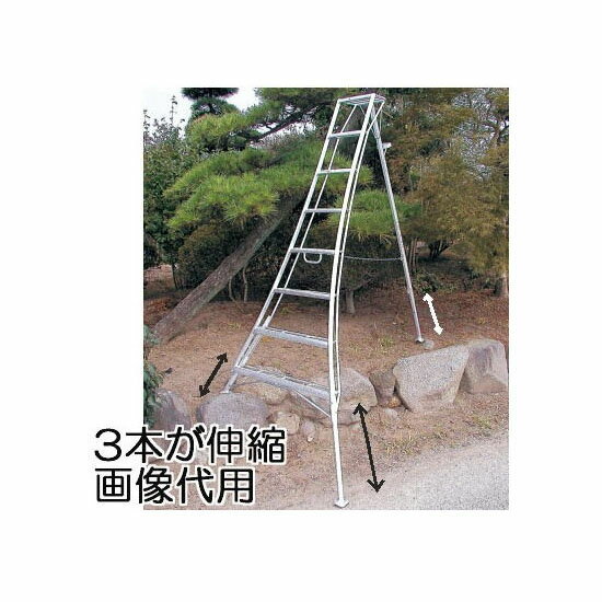 （法人個人選択） ハラックス アルステップ AMP-10（天板含んで10段 標準高300cm）アルミ製三脚脚立 造園プロ用3本伸縮タイプ (AMP）傾斜地で水平を保つ三脚脚立 | 安全と作業効率を両立！