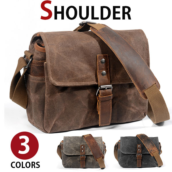 【お買い物マラソンセール中】MY BAG ショルダーバッグ メッセンジャーバッグ 上質防水キャンバス 帆布 ズック オイルレザー付き メンズ 斜めがけ ipad収納 通学 通勤鞄 自転車かばん 3色選 lh1079新生活 父の日 誕生日 クリスマス 実用的 ギフト プレゼント