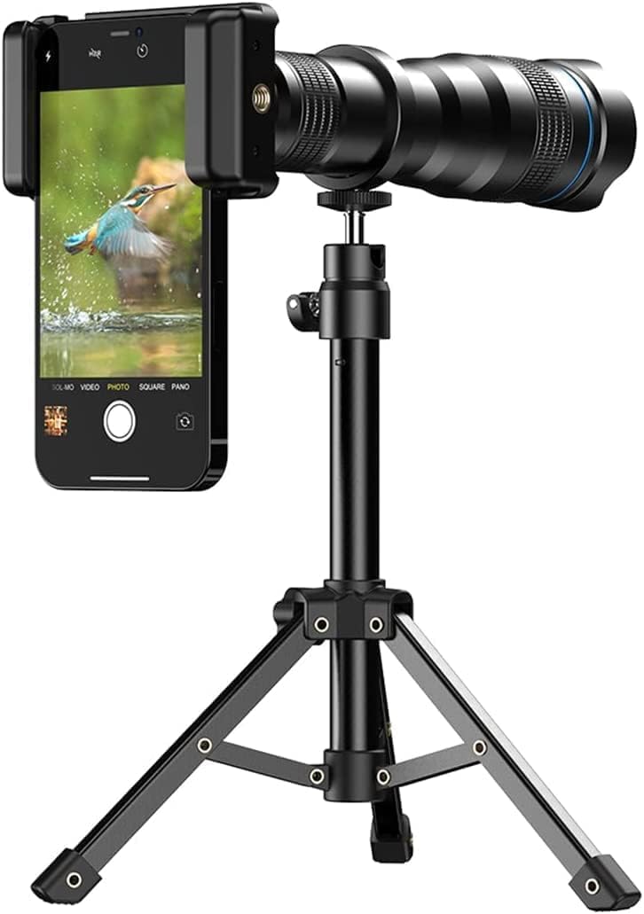 Apexel HD36倍望遠レンズ 新型なクリック付き単眼鏡 高倍率 ズームレンズ 望遠鏡 スマホレンズ 携帯レンズ 金属製の三脚付き 収納バック付き フォン用カメラレンズ 調整可能 iphone (36XJJ020)