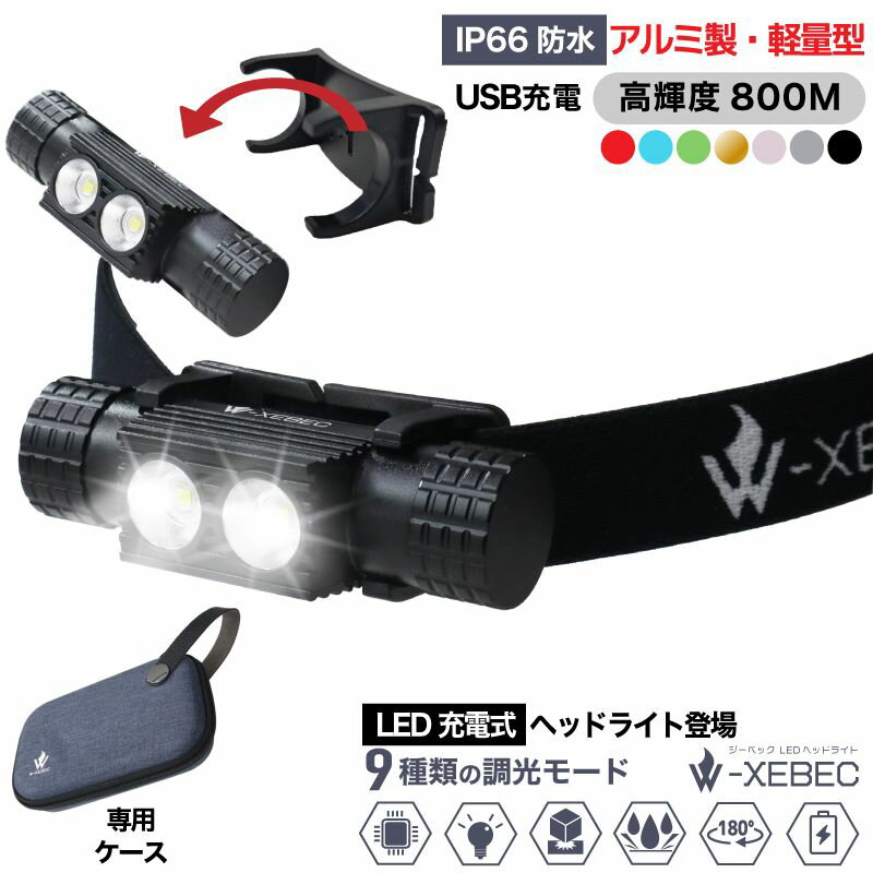 【~6/26まで！限定価格800円~】 充電式 ヘッドライト usb タイプC ヘッドランプ アウトドア用 災害対策 登山 LED LEDヘッドライト ヘッドライトLED 大容量バッテリー2600mAh LEDライト LEDヘッドランプ アウトドア用ヘッドライト 防水 釣り