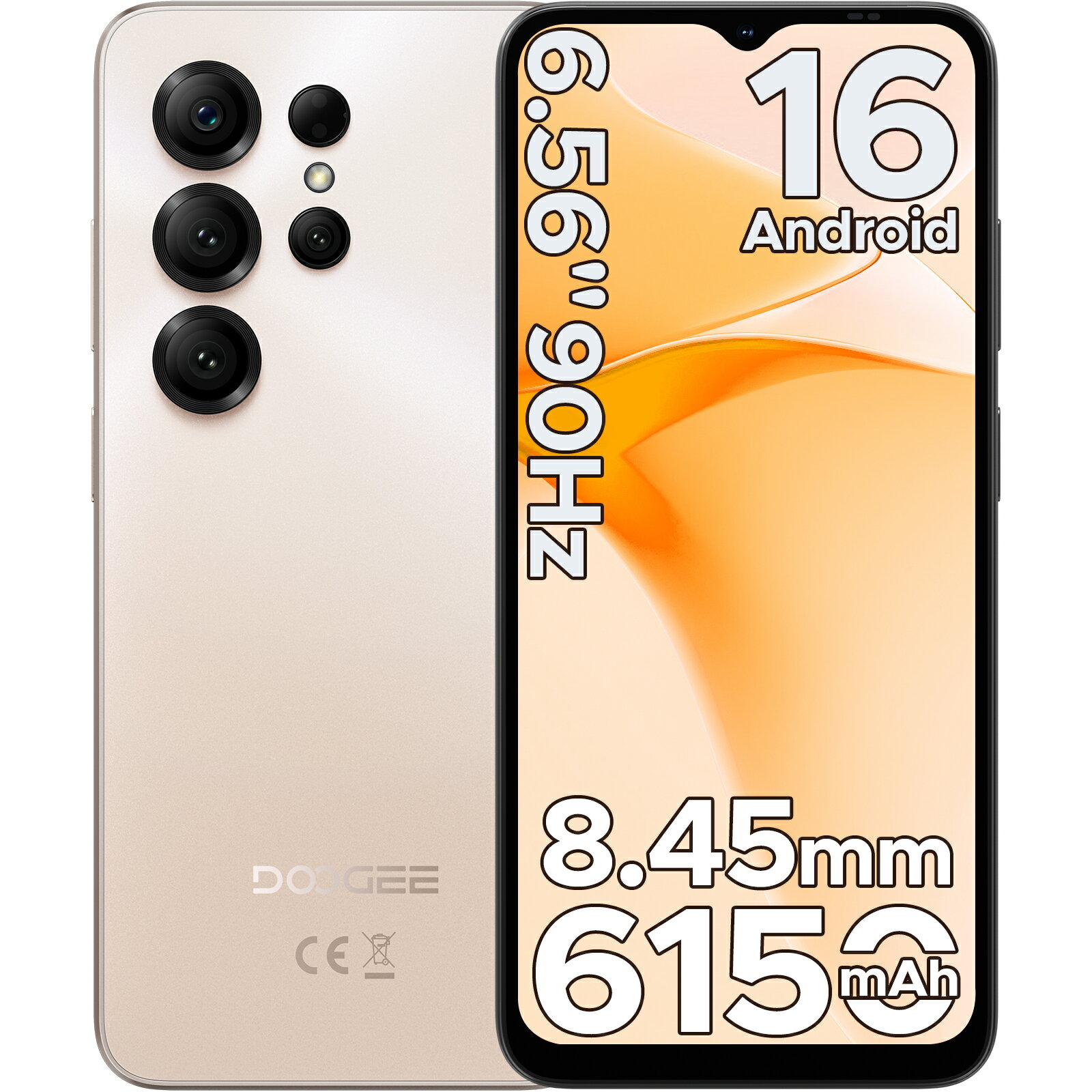 【抽選で最大10万P】DOOGEE NOTE56X SIMフリー Andrid 16 スマホ 本体 新品 AI機能 6.56インチ 90Hz 6150mAh バッテリー 大容量 軽量 薄型 24GB RAM+64GB ROM+2TB拡張可 8コア 4G LTE WI-FIモデル 顔認識 FMラジオ GPS ケース付き フィルム貼付済 楽天モバイル au docomo