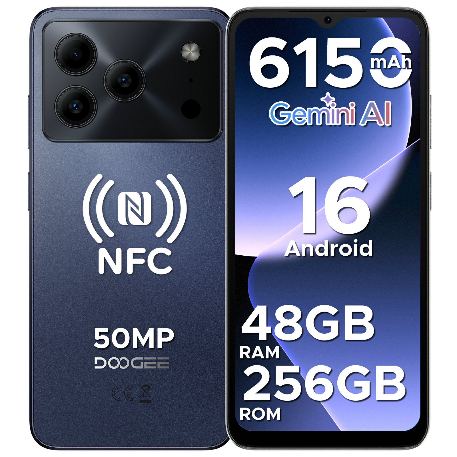 【限定 50%オフ】DOOGEE NOTE56PLUS Android16 SIMフリー スマホ スマートフォン 本体 新品 スマフォ 6.56インチ 8コア CPU 6150mAh スマホ本体 バッテリー 大容量 アンドロイド16 48GB+256GB+2TB拡張 指紋認証 顔認証 GPS OTG 4GデュアルSIM 携帯電話 ケース付き