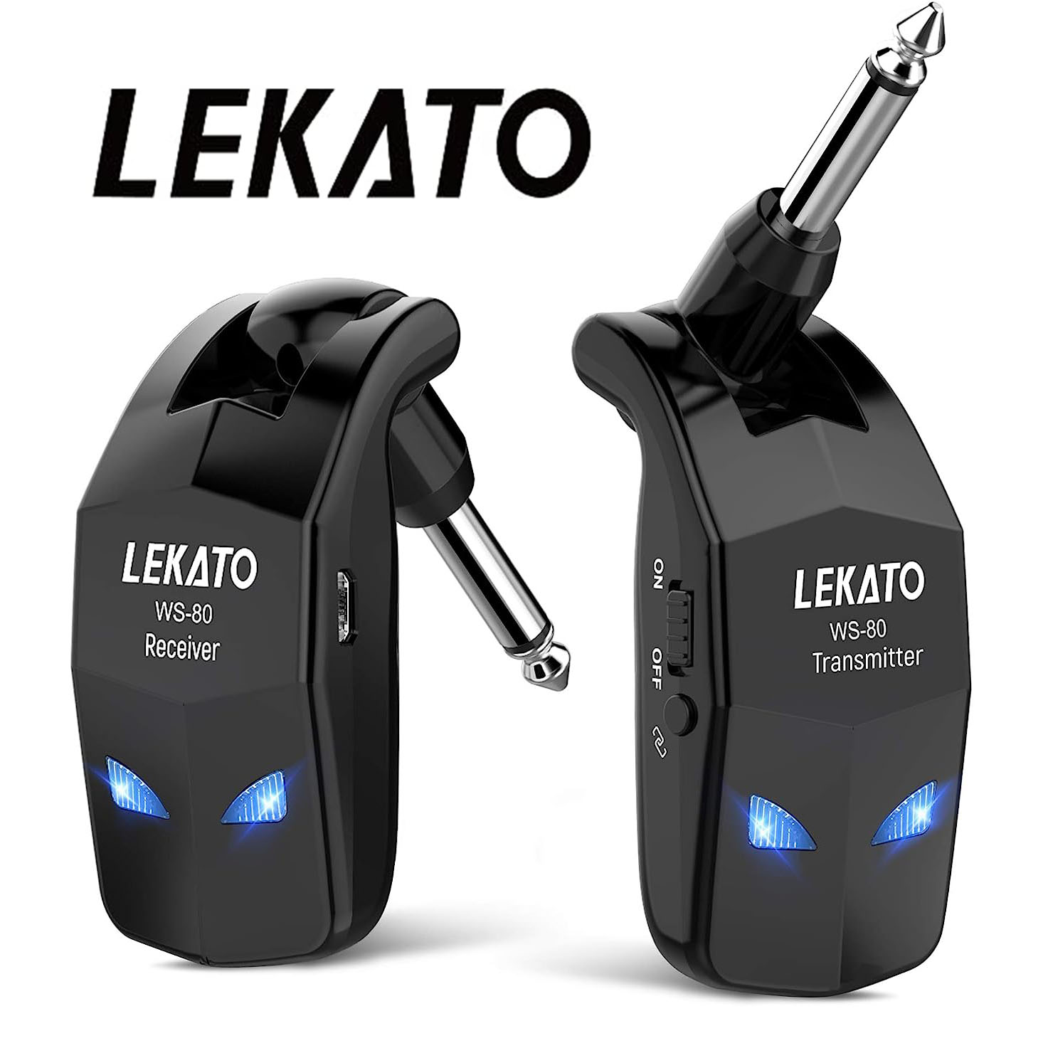 【SALE！】【楽天1位】LEKATO ギターワイヤレスシステム ワイヤレス システム エレキギター ベース 送受信機 4チャンネル 2.4GHz 220°回転 コンパクト 軽量 usb充電 ギター バイオリン キーボード ドラム ミキサー 練習 ライブハウス 説明書付き アコギ WS-80