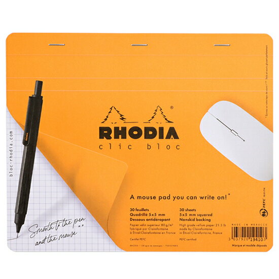 マウスパッド オシャレ フランス ロディア RHODIA アドバンストマウスパッド5ミリ方眼【デザイン文具】【デザイン おしゃれ】 翌日配送対応