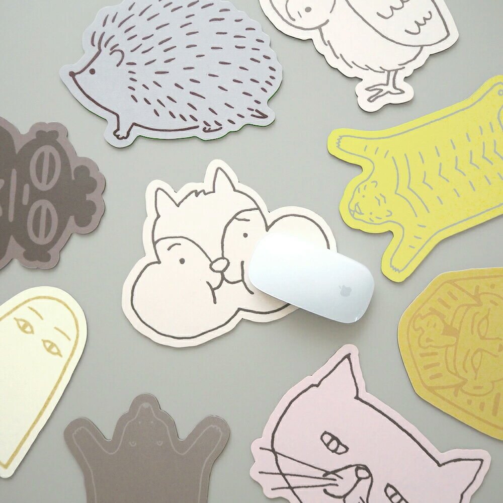 ＼P2倍＋クーポン／DIE-CUT MOUSE PAD ダイカット マウスパッド｜型抜き 薄い 動物 ネコ リス フクロウ ハリネズミ ラグトラ ラグクマ ファラオ 土偶 メジェド フェルメール ムンク ダ・ヴィンチ シマエナガ おばけ｜MATOKA マトカ