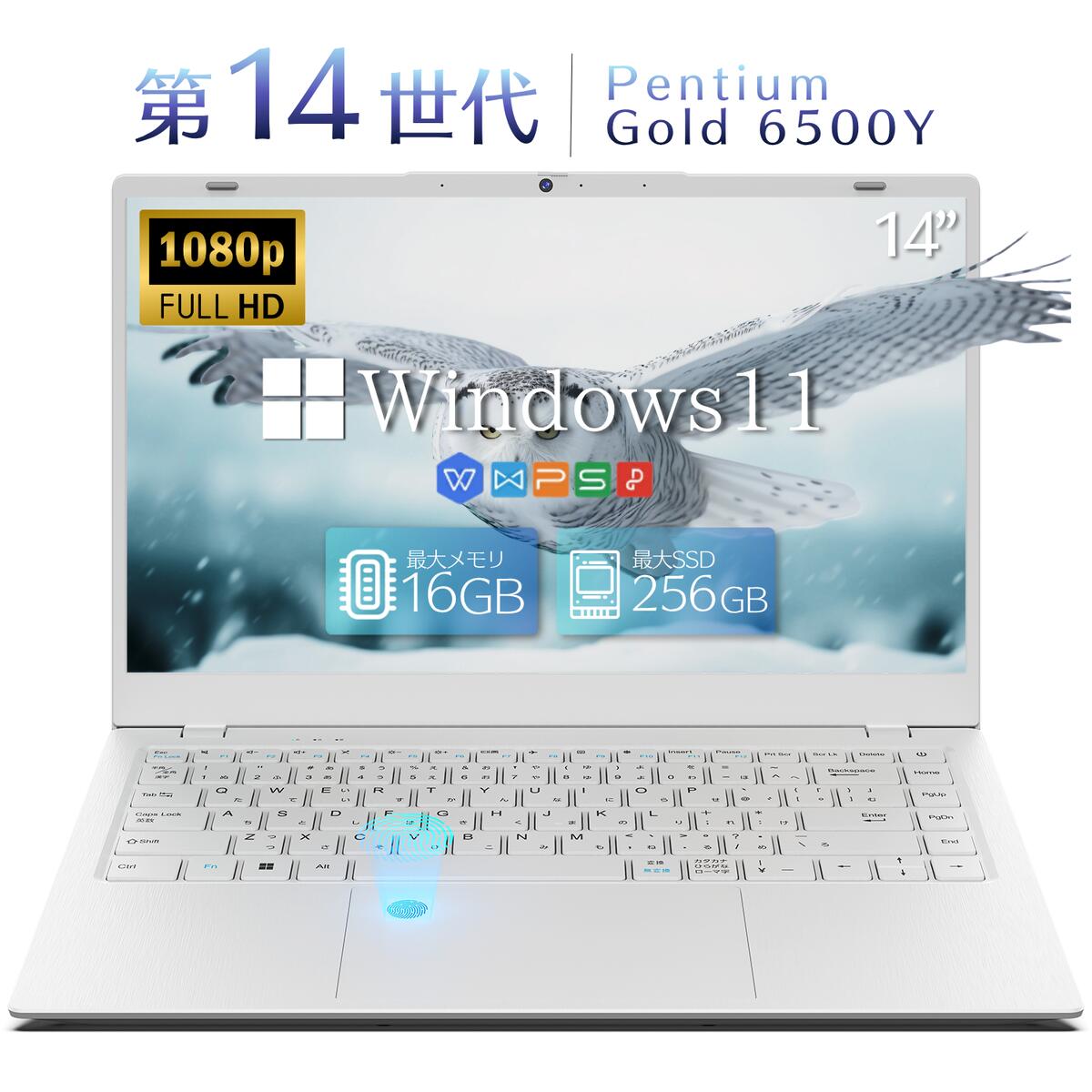 ノートパソコン Office付き Windows11 Pro 日本語キーボード Pentium Gold 6500y 第14世代 初心者向け 14型液晶 IPSパネル フルHD Webカメラ テレワーク応援 在宅勤務 ノートPC メモリ8GB 16GB SSD128GB 256GB 高速 起動 ノート パソコン ncs14y-wh