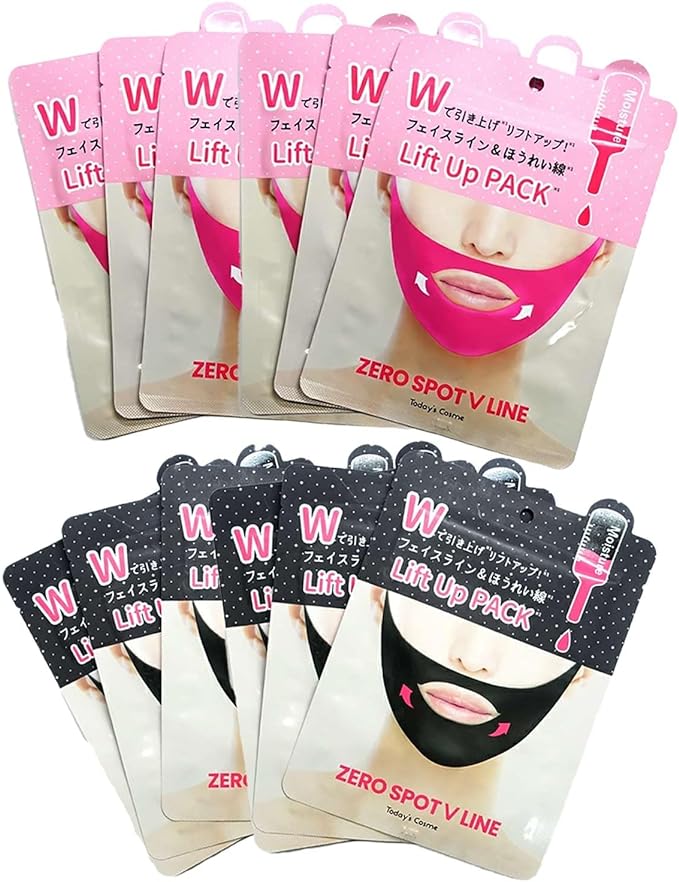 【12枚セット】 ゼロスポット V パック 2種 ピンク or ブラック Today’s Cosme トゥデイズコスメ リフトアップ 小顔 袋色褪せ