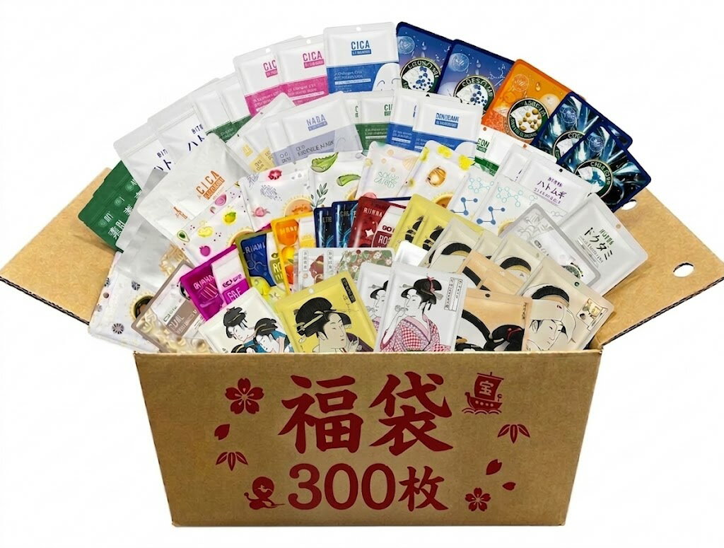 MITOMO 日本製 福袋 300枚 超大量 フェイスパック 高保湿 スキンケア 美容パック 業務用 エステ仕様 【LBJL000300】