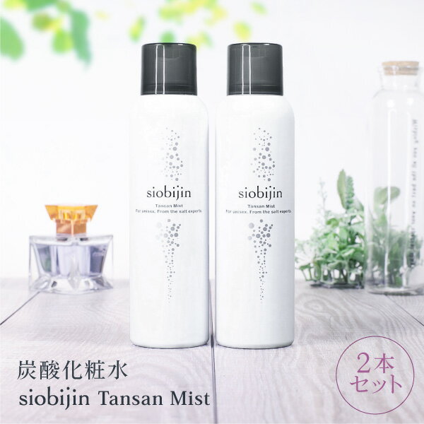 お得な2本セット！【毛穴・乾燥対策】 炭酸化粧水 ミスト化粧水 乳酸菌配合 導入美容液 保湿 毛穴ケア 化粧崩れ防止 敏感肌 メンズにも 塩美人/しおびじん/シオビジン スプレー TANSAN siobijin MIST
