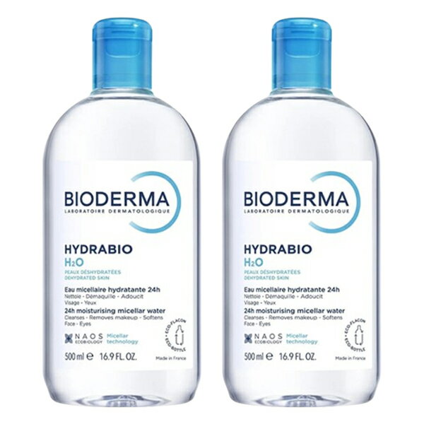 ビオデルマ イドラビオ H2O エイチツーオー (青) 500ml×2本セット BIODERMA クレンジング [9020/1702]送料無料 朝の洗顔 拭き取り化粧水 まつエク クレンジングウォーター 敏感乾燥肌に