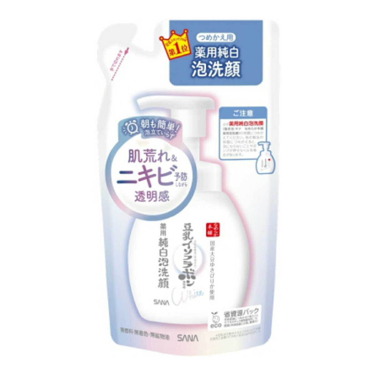 【1点限り！令和お試し価格】常盤薬品 サナ なめらか本舗 豆乳イソフラボン 薬用 泡 洗顔 つめかえ用 180ml