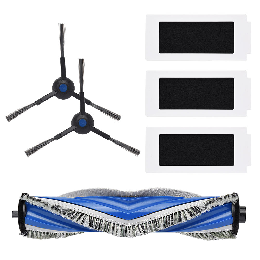 エコバックス T30 / T30 OMNI / T30 PRO OMNI / T30S COMBO / T30S PRO 用 サイドブラシ2個、抗菌フィルター3個、メインブラシ 互換交換パーツ6点セット 互換品