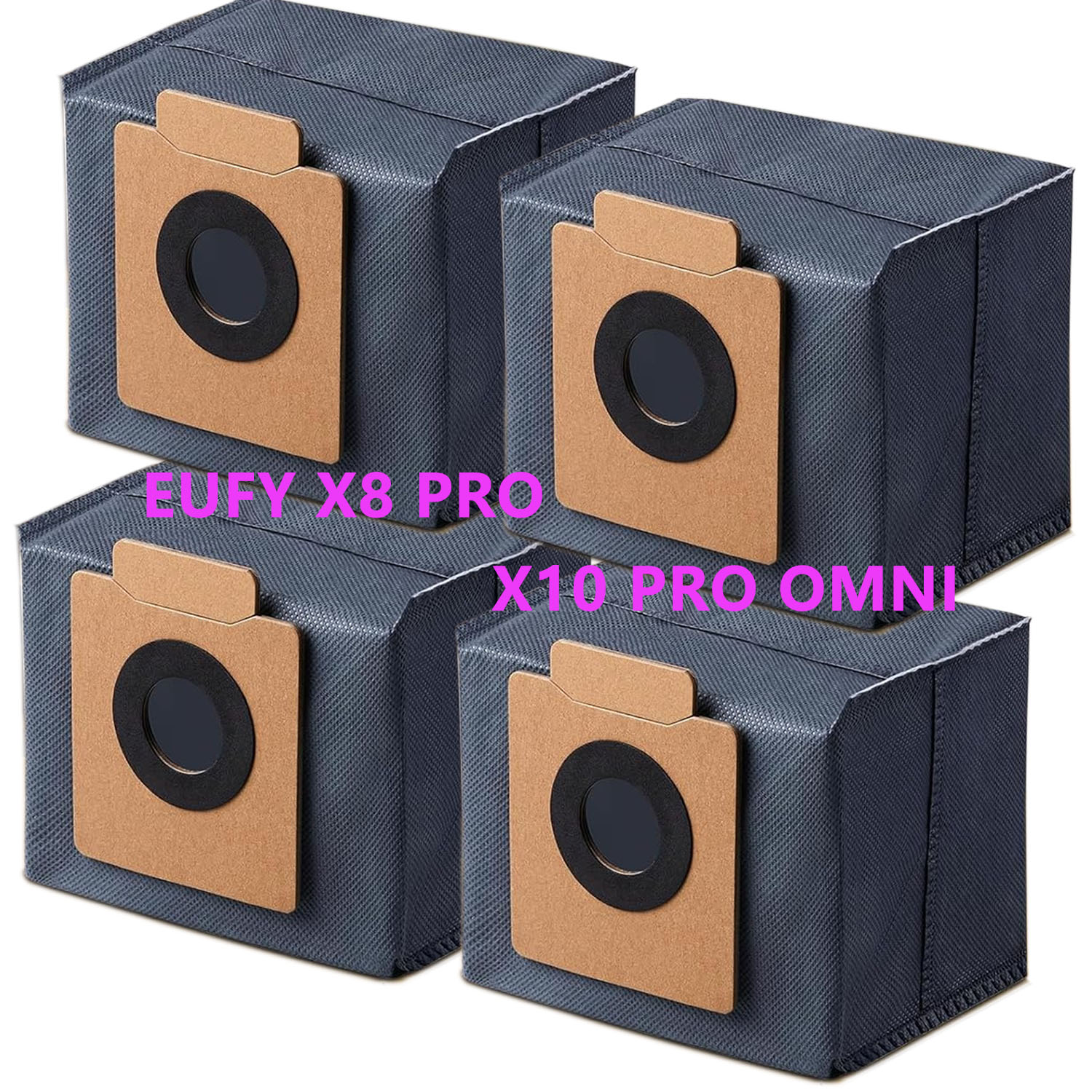 Eufy 掃除機用ゴミパック 4枚紙パック X8 Pro／X10 Pro Omni ロボット掃除機 交換用 【5層抗菌・消臭加工あり】アンカー ユーフィー掃除機 対応 ダストバッグアクセサリー 消耗品
