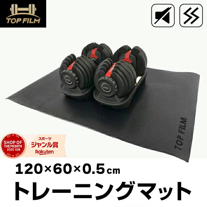 【11日1：59迄使える10％OFFcp！】トレーニングマット フロアマット エアロバイク マット ヨガマット 120cm ゴママット Sサイズ 防音 保護マット エクササイズ TOP FILM