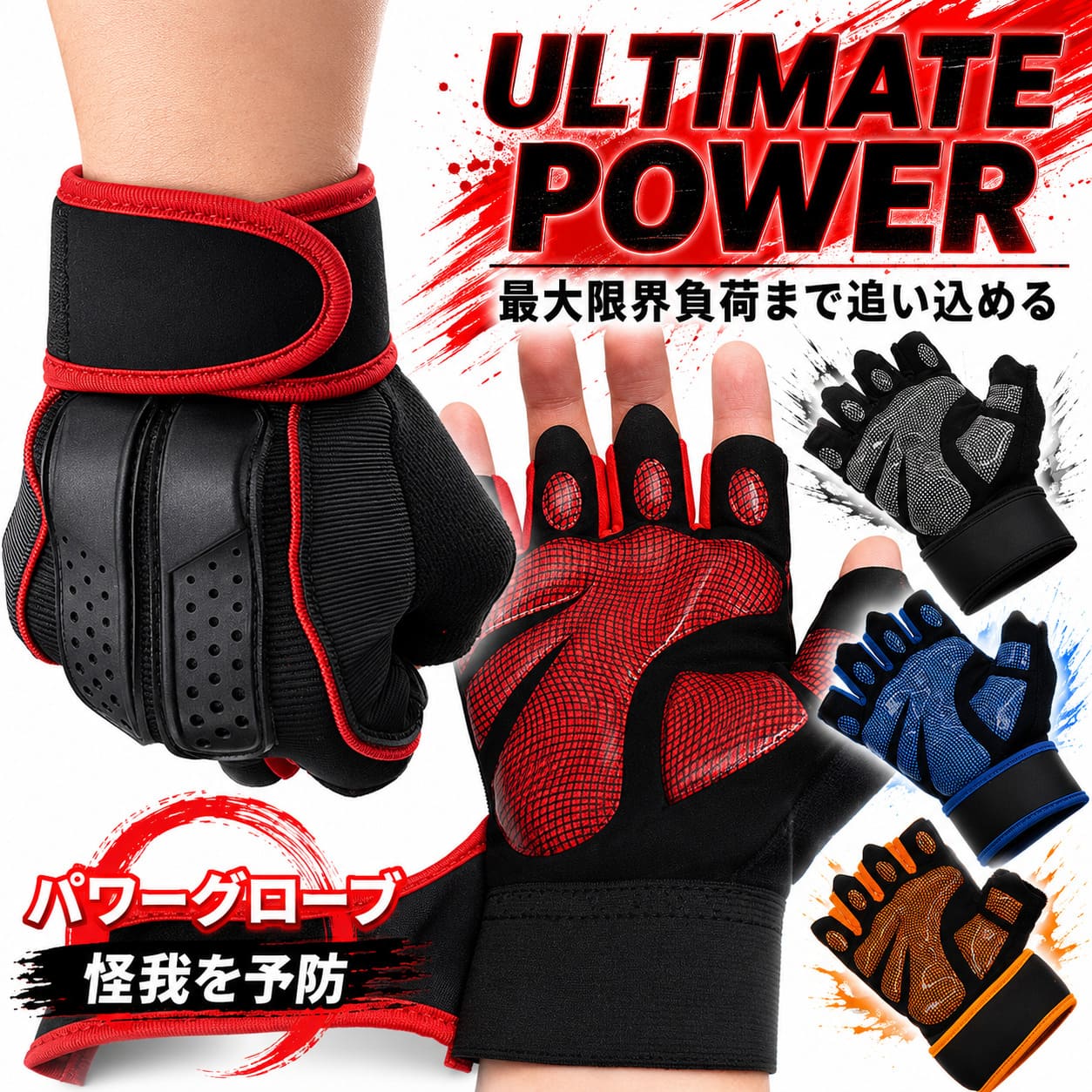 【超固定 専門家監修】 筋トレ グローブ トレーニンググローブ トレーニング パワーグローブ パワー ベンチプレス ウェイトグローブ ジム 鉄棒 リフティング ウェイトトレーニング用グローブ ウェイトトレーニング 送料無料