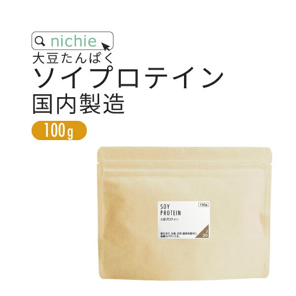 ソイプロテイン 大豆プロテイン 100g 国内メーカー製造品 大豆 植物 タンパク質 サプリメント nichie ニチエー