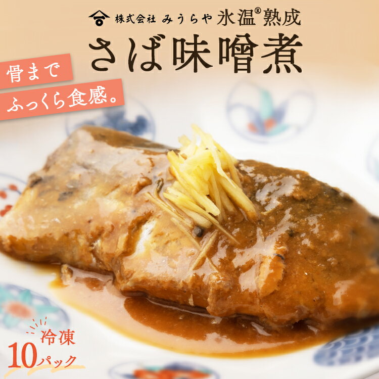 氷温熟成さば味噌煮10パック入り【国産 さば 煮魚 煮付け 切身 時短料理 お手軽 おかず ご飯のお供 お惣菜 湯煎 冷凍保管 一人暮らし 単身赴任 冷凍食品 おかず フードロス 温めるだけ 冷凍ギフト 海鮮 無添加】
