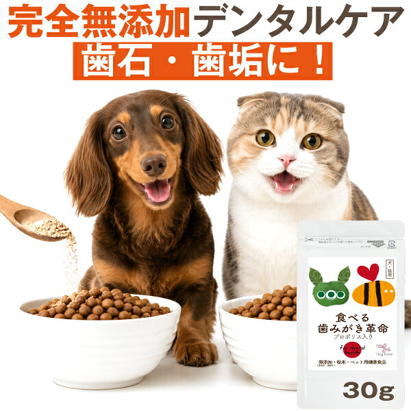 【獣医師推奨】犬 歯磨き サプリ 食べる歯磨き革命 30g デンタルふりかけ デンタルパウダー ふりかけ 犬 口 臭い 歯石 猫 歯磨き デンタルケア 歯垢 口腔ケア 無添加 歯磨き粉