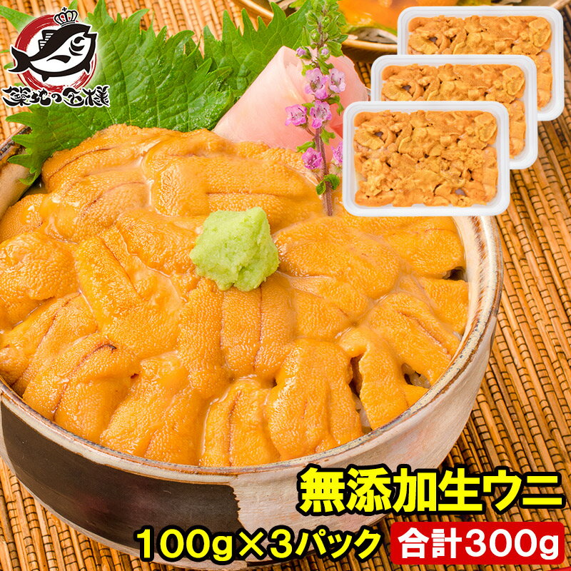 送料無料 うに 冷凍生うに 無添加 100g×3パック 高級Aグレード うに丼約6杯分のお試しサイズ ウニ ウニ丼 刺身 うにパスタ うにスパゲッティ うに軍艦 いちご煮 海鮮丼 手巻き寿司 寿司ねた 豊洲市場 おせち 単品おせち ギフト【FSJ】