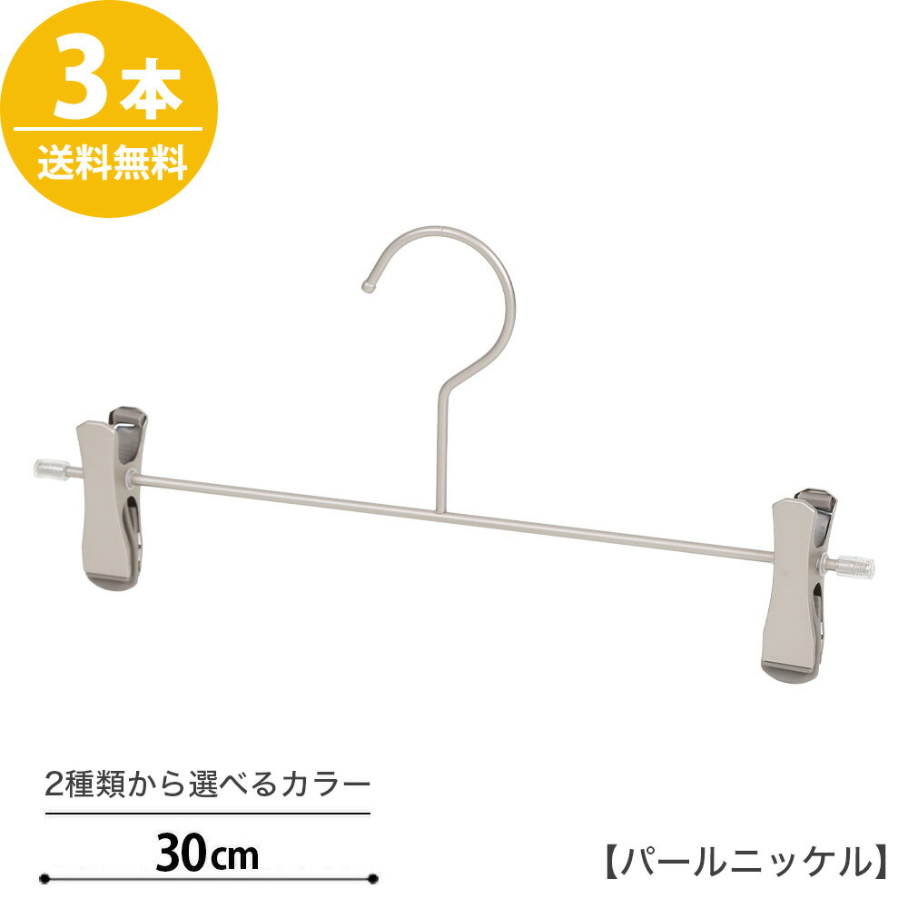 初回限定 ボトムハンガー 3本セット お試し 送料無料 買い回り ズボンハンガー スカート パンツ用 クロームメッキ/パールニッケルメッキ 固定式 すべらない 跡がつかない プロ仕様 タヤクリップスマートタイプ【メール便】【同梱不可】【代引不可】