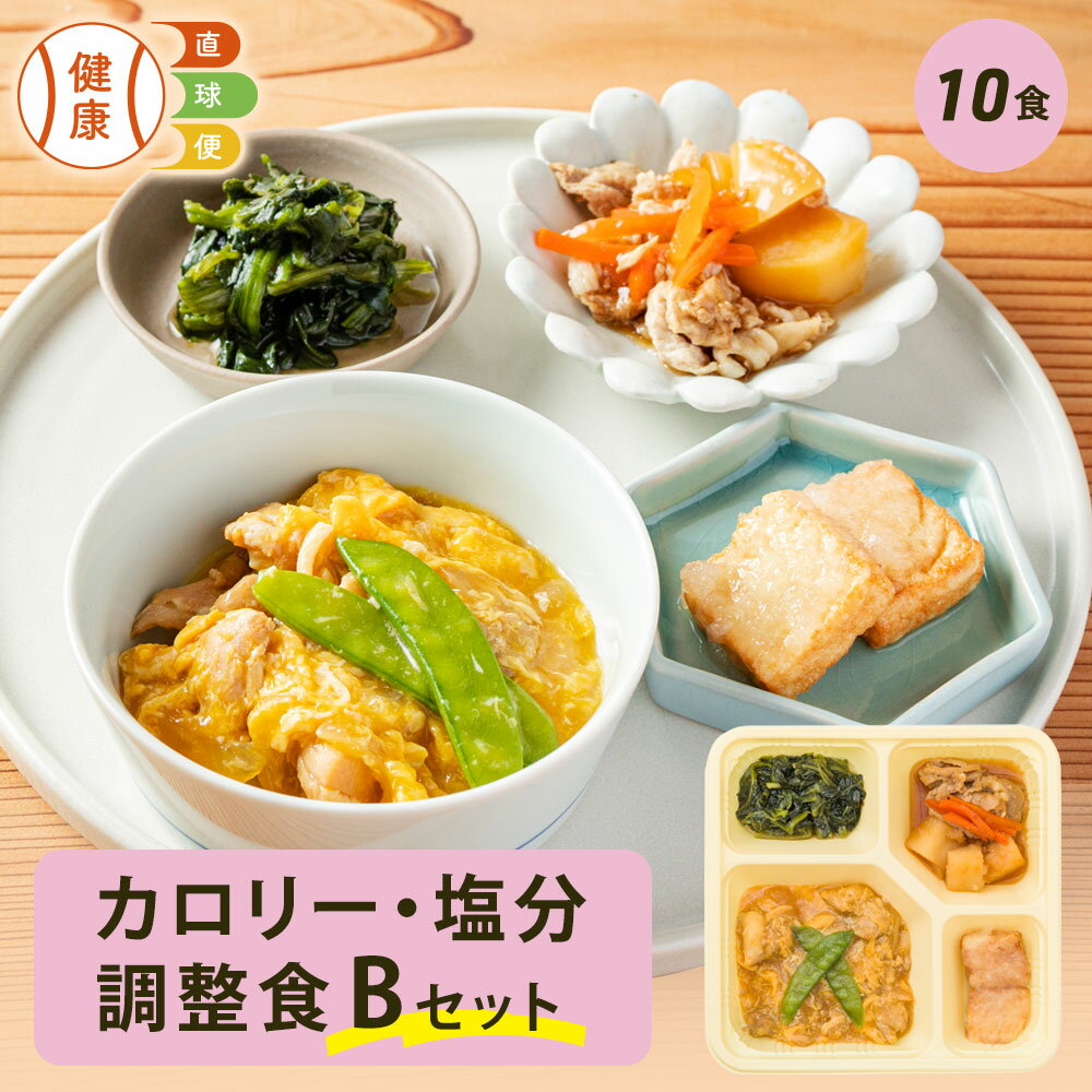 カロリー・塩分調整食Bセット 10食分 冷凍弁当 宅配弁当 宅配 弁当 食品 減塩 レンジ調理 時短 低カロリー 惣菜 カロリー 塩分 高齢者 健康 食事 詰め合わせ 制限食 食事制限 栄養食 時短調理 自宅療養 健康直球便 国内製造 健康 おすすめ 簡単調理