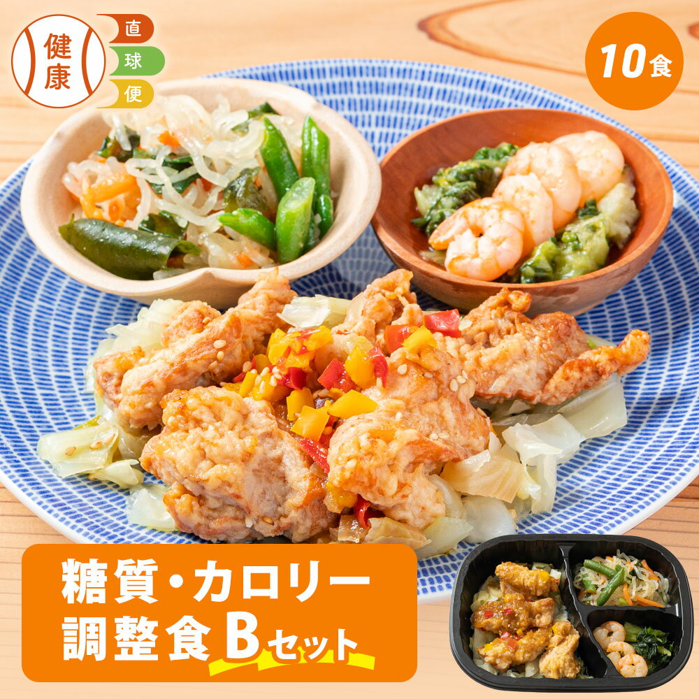 【500円OFFクーポン配布中】 糖質・カロリー調整食Bセット 10食 送料無料 糖質オフ 糖質カット 栄養バランス 宅配 冷凍弁当 おかず お弁当 冷凍 弁当 低糖質 ダイエット 通販 おすすめ 健康 糖質 惣菜 健康直球便 朝食 昼食 夕食 晩食 簡単調理 レンチン レンジ調理