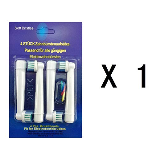 (非純正品)ブラウン オーラルb用 替えブラシ 互換 ベーシック 1セット4本入 交換 EB17/SB17/FlexiSoft フレキシソフト/パーフェクトクリーン/オーラルb 替え電動歯ブラシ ioシリーズ使用不可