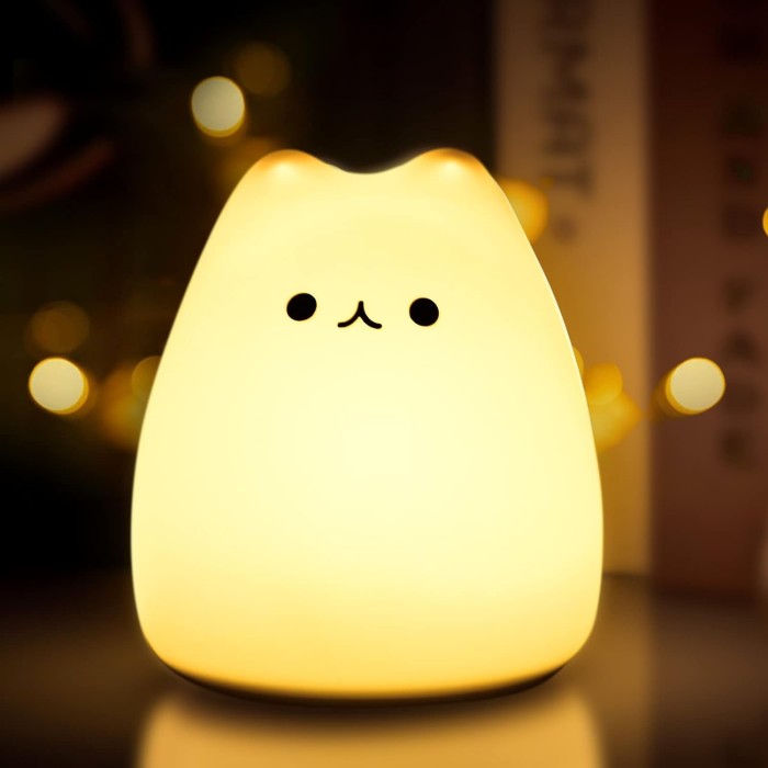 電池式 猫ランプ ベッドサイドランプ シリコン素材 LED デスクライト 卓上 ナイトライト ルームライト ベッドランプ 間接照明[送料無料(一部地域を除く)]