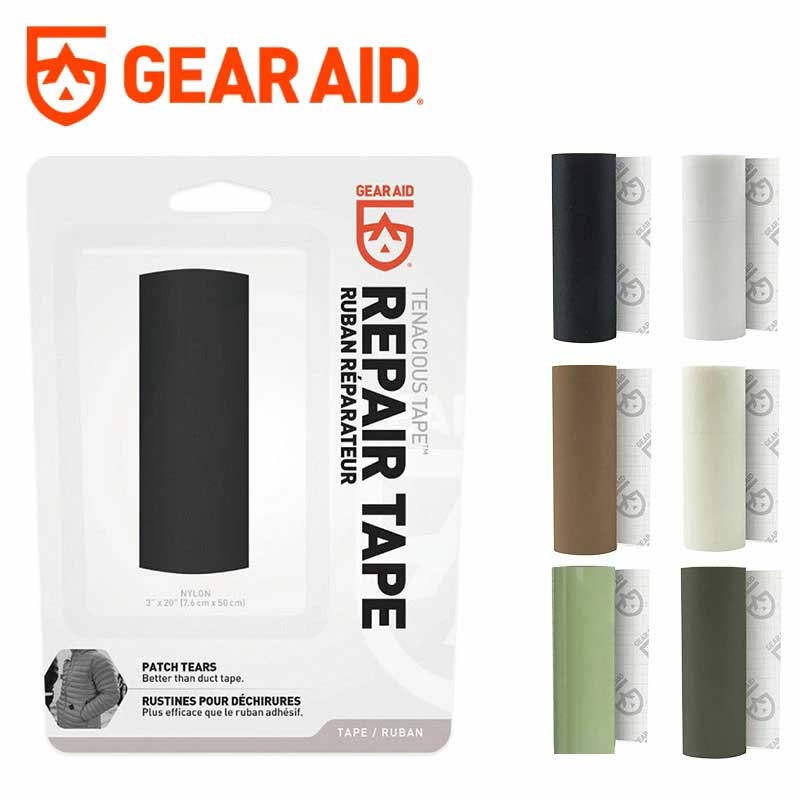 【ポイント10倍】ギアエイド GEAR AID テネシアス リペアテープ 補修用 強力 | ギア用 リペア リペアシート 補修 穴 ダウンジャケット テント 寝袋 修理 破れ リュック 靴 リュックサック 穴あき ザップ 補修テープ 引っかけ 修復 補修材