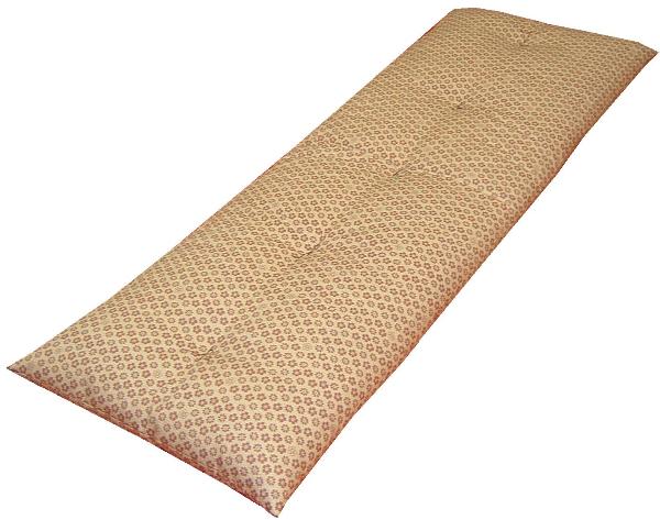 手作り長座布団　軽量タイプ　68×170cm　木綿わた使用　日本製　　　　【関連ワード ごろ寝布団 ごろ寝敷き布団 長い座布団 ロングクッション 車中泊マット キャンプ 座禅 正座 ごろ寝マット お昼寝敷布団 こたつ用品 ベンチ 軽量 三つ折り】