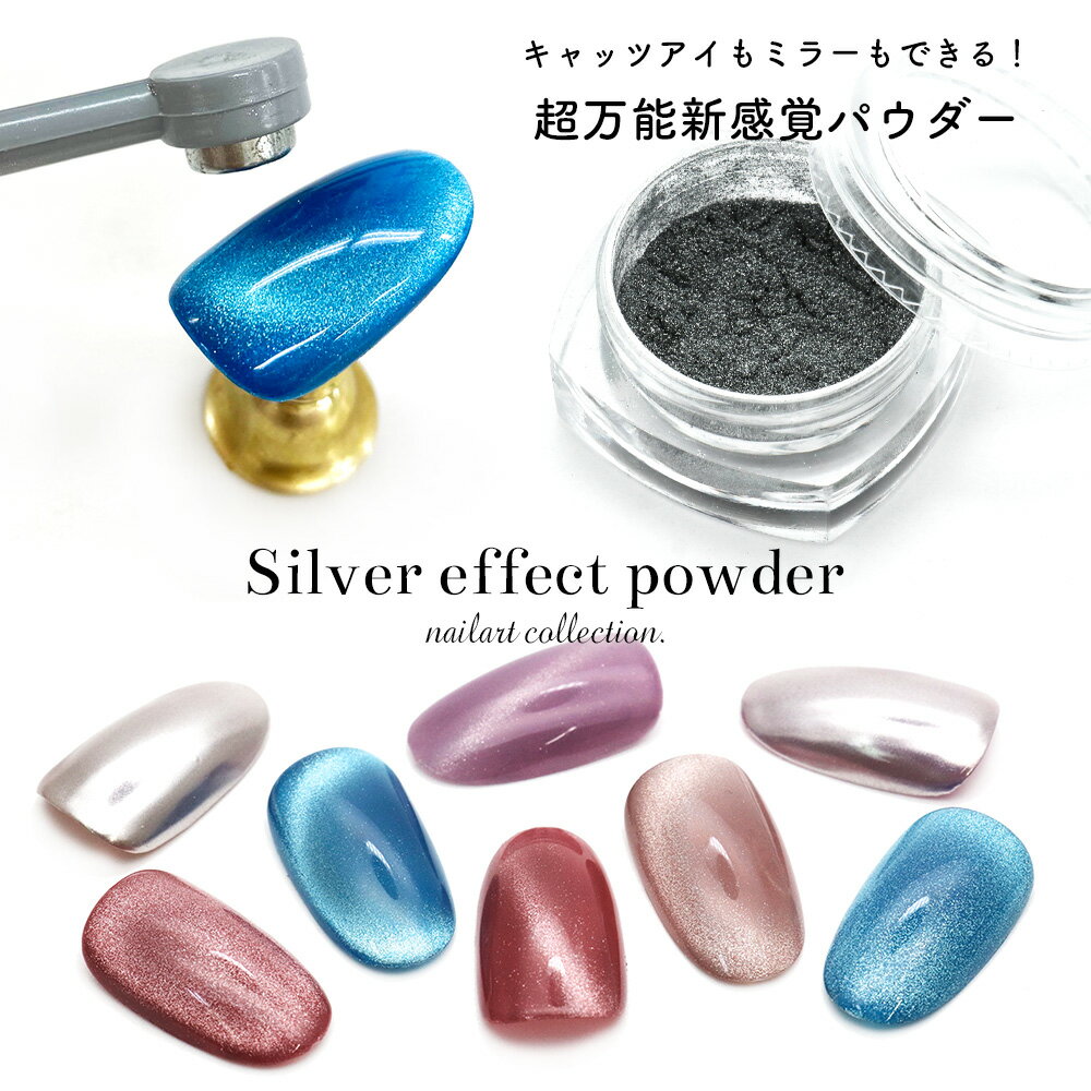 ネイルアート シルバーエフェクトパウダー マグネットパウダー キャッツアイパウダー ミラーパウダー ビー玉ネイル ジェルネイル マグネットネイル