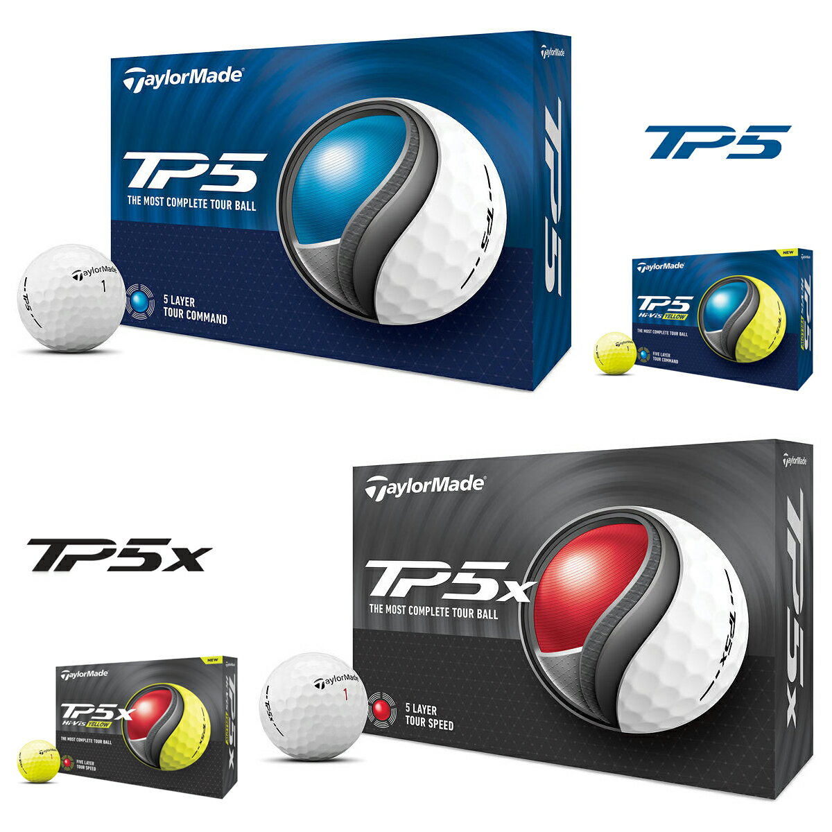 【6/10限定!エントリーで当店全品ポイント5倍!】 TaylorMade テーラーメイド 日本正規品 TP5シリーズ ゴルフボール 1ダース(12個入) 【当店在庫品】