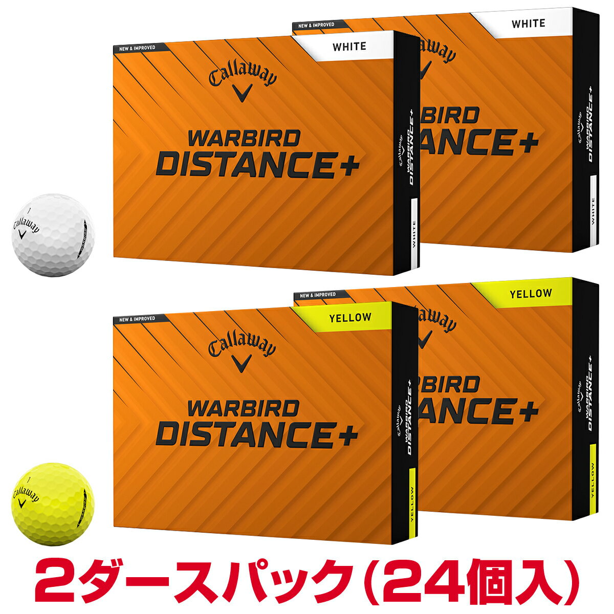 【まとめ買い】 Callaway キャロウェイ 日本正規品 WARBIRD DISTANCE+ ウォーバード ディスタンスプラス 2025モデル ゴルフボール2ダースパック(24個入)