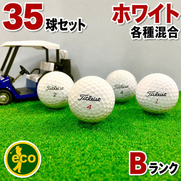 【最大100%P還元】 【Bランク】 タイトリスト 各種混合 ホワイト系 35球 ロストボール 練習用 初心者用 ゴルフボール 中古 エコボール コスパ最強 専門店