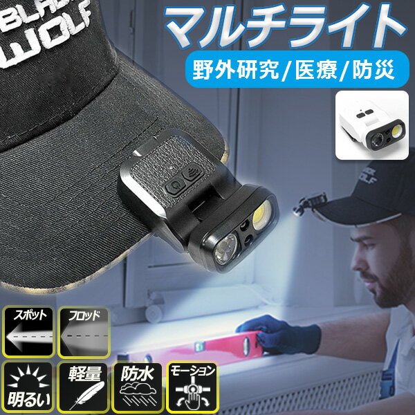 キャップライト 充電式 ヘッドライト ヘルメット ネックライト LED usb タイプc 防水 超 小型 軽量 子供 登山 アウトドア キャンプ 防災 夜釣り 犬の 散歩 ウォーキング CAP-8008A