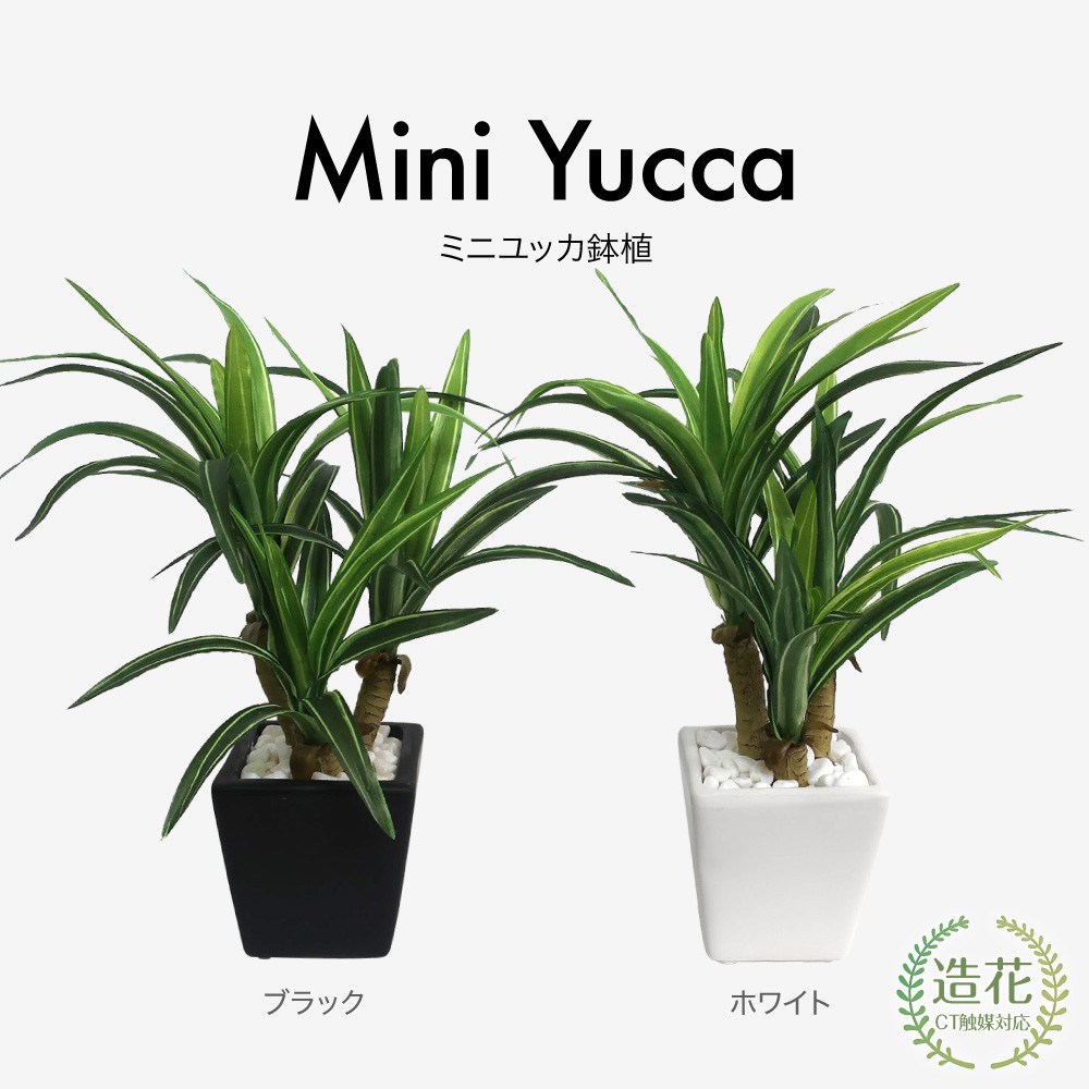 フェイクグリーン 卓上 観葉植物 フェイク 人工観葉植物 ミニ ユッカ 小さい テーブル サイズ 光触媒 リアル 鉢植 24cm 造花 陶器鉢 本物そっくり SC CT触媒 インテリア 人気 [rcp][nnf] / ミニユッカ