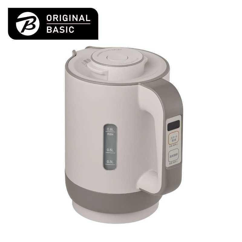 ORIGINALBASIC　電気ケトル 温度調節ケトル 白湯里 さゆり 0.8L　OB-SYK08