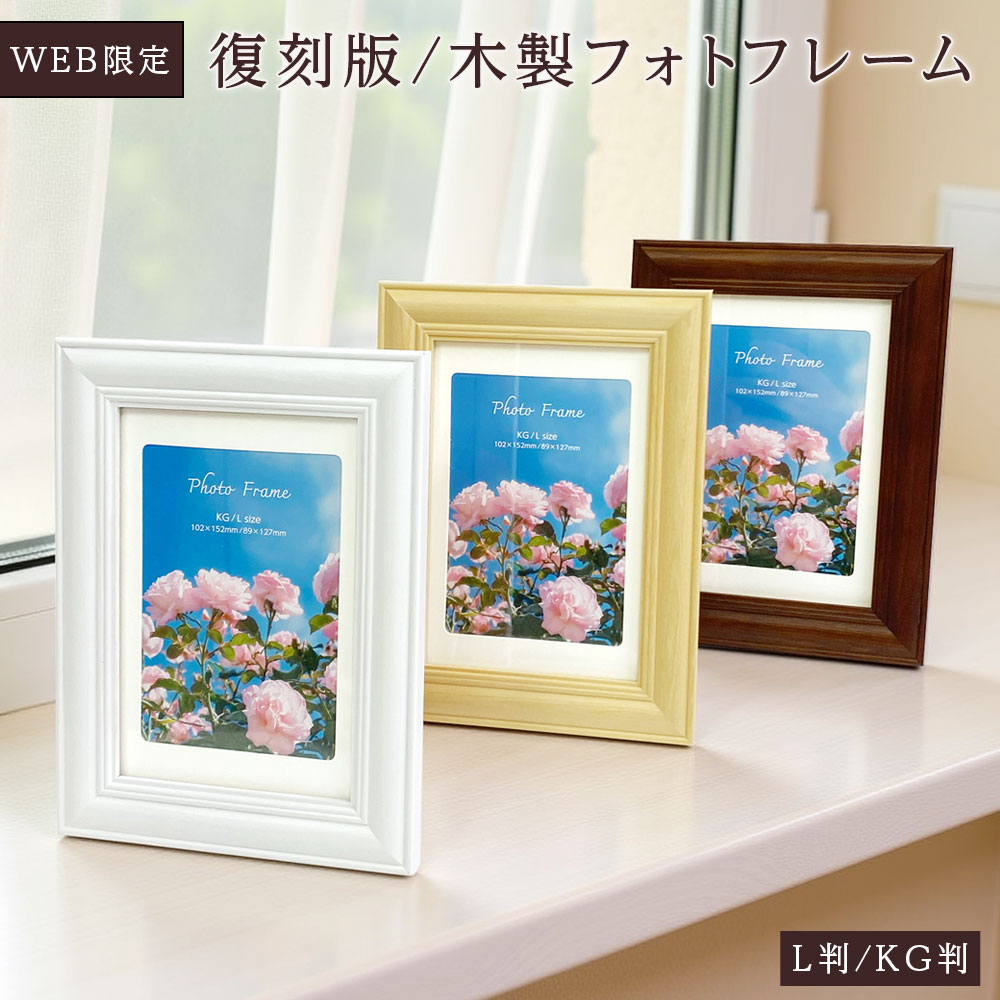 【最大1000円OFFクーポン配布中】【L判・KG判】【WEB限定】 ナカバヤシ 木製 フォトフレーム 写真立て フ-TWS-21 ブラウン ナチュラル ホワイト【ハガキ ポストカード】 #301#【CHI】