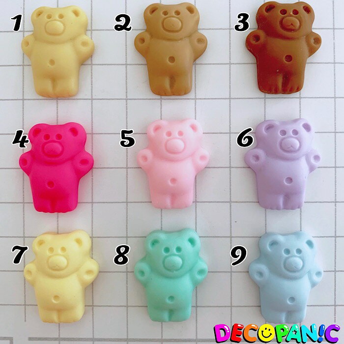 【A201】当店限定 くまクッキー &amp; くまラムネ ミニチュア デコパーツ くま デコ パーツ クマ かわいい アクセサリーパーツ デコレーションパーツ ハンドメイド チャーム 推しカラーくま デコレーション 携帯 可愛い ハンドメイドパーツ フォトフレーム パステルカラー