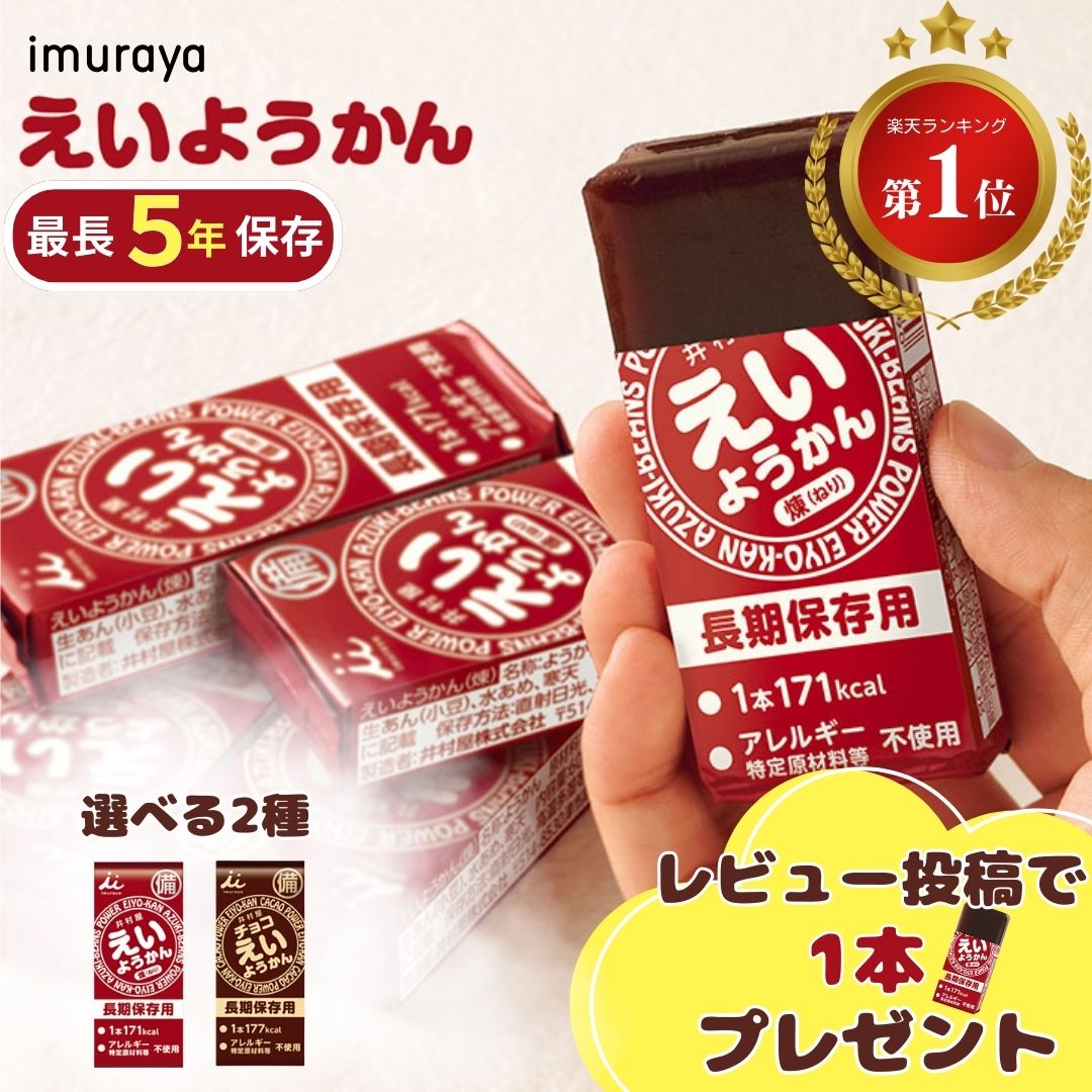 ＼ポイント20倍／えいようかん 防災 食品 非常食 5年保存 1000円ポッキリ 送料無料 20倍 羊羹 備蓄 災害食 防災用品 防災食 防災食品 防災グッズ 防災セット チョコえいようかん 井村屋 ミニサイズ 保存食 備蓄 4本 10本 20本 アソート アウトドア スポーツ 栄養