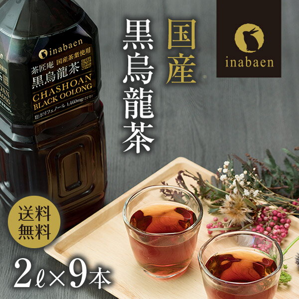 黒烏龍茶 茶匠庵 プレミアム国産黒烏龍茶 ペットボトル 2リットル 9本 送料無料 国産茶葉100% 国産 お茶 ウーロン茶 高ポリフェノール 2L 2000ml 業務用 お得用 黒ウーロン茶 ポイント消化 非常食