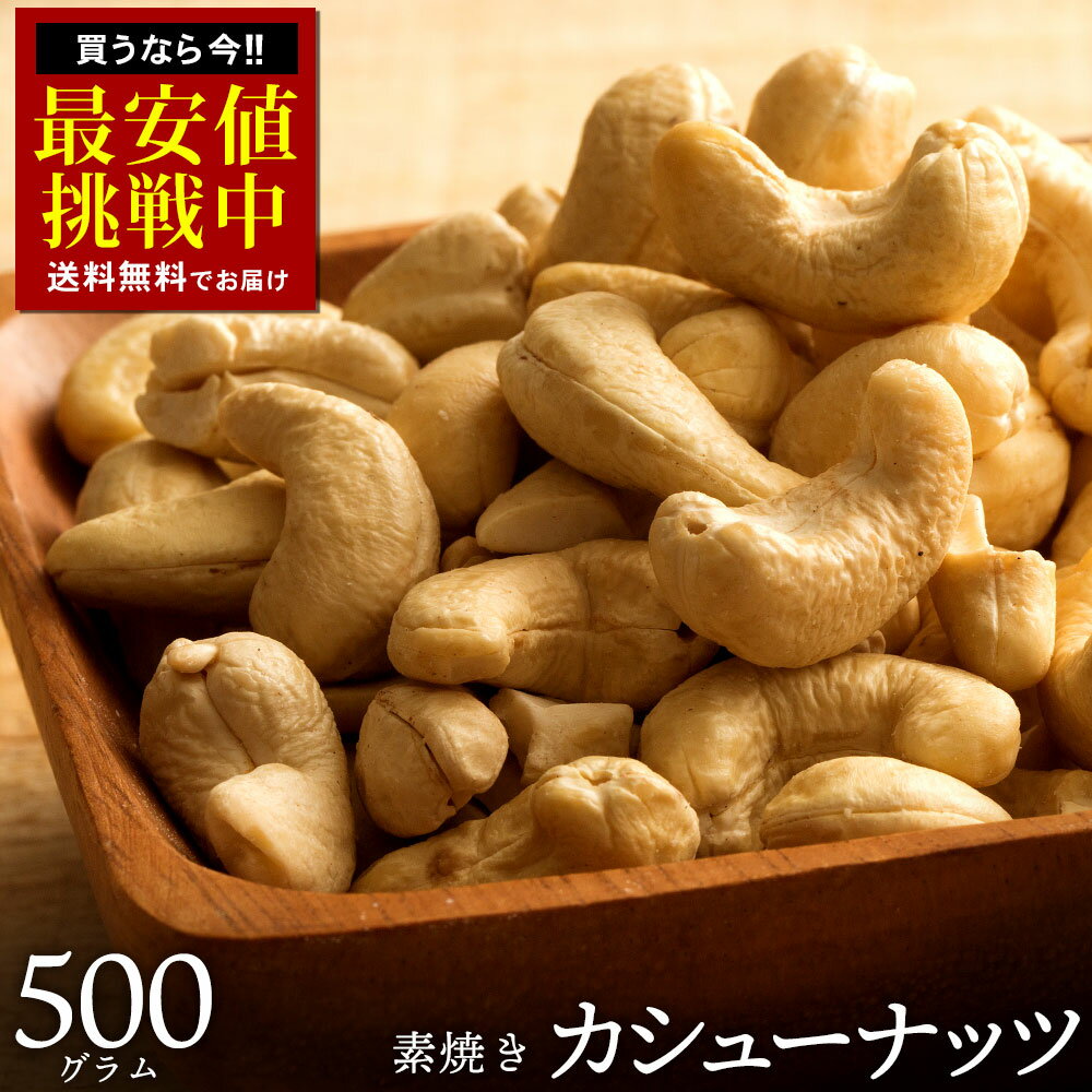 カシューナッツ 素焼き 「愛すべきナッツ 素焼きカシューナッツ500g 」[ 送料無料 カシュー ロースト 素焼きナッツ 無添加 無塩 素煎り 小分け 菓子材料 ベトナム産 自然ナッツ おやつ おつまみ 防災食品 非常食 保存食 訳あり ]